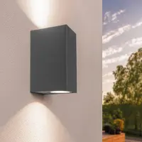 LEDVION - LED Wandlamp Dimbaar - 3W - 2700K Antraciet - GU10 - IP54