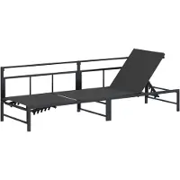 vidaXL Ligstoel Zwart 200 x 62 x 59,5 cm Textileen