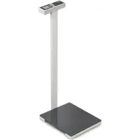 Kern & Sohn personenweegschaal MPL 200K-1P, BMI-functie, weegbereik tot 250 kg, glazen weegplaat, standaard, AUTO-OFF functie, omschakelen tussen eenheden, B 350 x D 350 x H 960 mm, zwart/wit