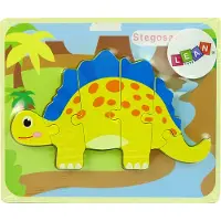 NASZEDZIECI Houten puzzel Dinosaurus Stegosaurus Geel