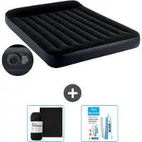 Intex luchtbed - voor 2 personen - 152 x 203 x 25 cm - Blauw - Inclusief pomp - Met spannenhoes en reparatieset