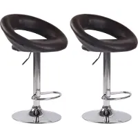 CLP 2x Barkruk Olinda - kunstleer, chroom frame - bruin