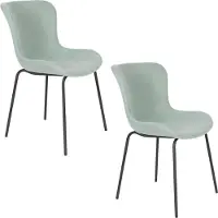 Housecraft living Set van 2 eetkamerstoelen Birde | ribfluweel groen 48x81x56 cm eetkamerstoelen | NADUVI