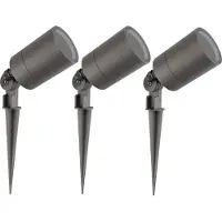 LEDVION - 3X LED Prikspots - Antraciet - IP65 - 5W - GU10 - 2M