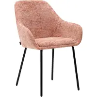 Kick Collection eetkamerstoel Odin - stof - zwart metalen frame - roze