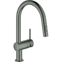 GROHE Keukenmengkraan minta c-uitloop uittrekbare dual spray hard graphite geborsteld