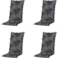 Madison tuinstoelkussen hoge rug circle grey ca. 123x50 cm set van 4