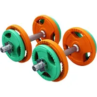 Gorilla Sports Dumbellset 20 kg Gripper Gietijzer Rubber Coating - Schroefsluiting