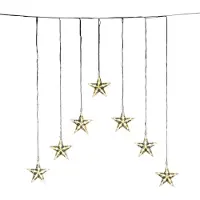 Konstsmide Lichtgordijn met sterren voor buiten - 7 sterren - 35 LEDs - Warm wit - 0.8 x 1.1 meter - Kerstverlichting