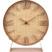 Clayre & Eef Tafelklok 24 cm Bruin MDF Ijzer Tafelklokken Binnen Bruin Tafelklokken Binnen