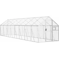 vidaXL Volière 1,79x8x1,85 m aluminium zilverkleurig