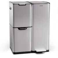 Klarstein Tiyo 3-in-1 Prullenbak - 60 Liter - Uitneembare emmer - Soft Close
