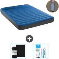 Intex luchtbed - geschikt voor 2 personen - 152 x 203 x 22 cm - Blauw - Inclusief pomp - Spannenhoes en reparatieset