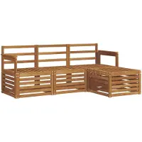 vidaXL Buiten bank set 4 st Naturel