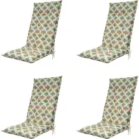 Madison tuinstoelkussen hoge rug trivia green ca. 123x50 cm set van 4