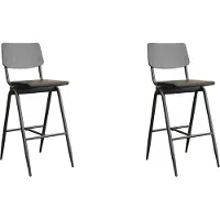 Label51 - Barstoel Solid - Zwart - 58x49x109cm - Set van 2