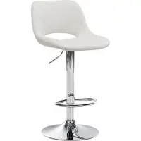 CLP Camden Barkruk - Met rugleuning - Verstelbaar - Velvet - Fluweel - chroom/creme