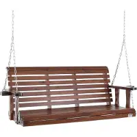 Vevor Hollywood schommelstoel, cederhout, 1702x710x600mm, terrasstoel voor tuin en terras, verbeterde draagkracht van ongeveer 400 kg, stevige schommelstoelbank met ophangkettings voor buiten, bruin