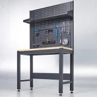 Datona Werkbank PREMIUM eiken 119 cm breed - Zwart