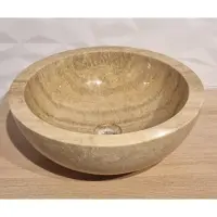 Teakea Onyx opbouwwaskom natuursteen rond Ø40 x 15 cm lichtdoorlatend