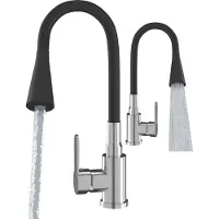 Granitan Flexo Keukenkraan Zwart/Chroom - Flexibele Uitloop