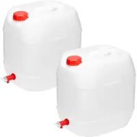 Garronda 2x 20L Jerrycan Set – Wateropslag – Watertank – Voedselveilig – Opstapelbaar – Wit – GD-STE-CanisterR-2B