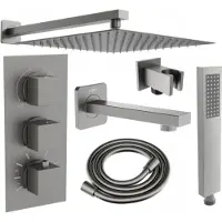 Mexen Cube DR02 bad- en douche-inbouwset met 25 regendouche, grafiet - 77503DR0225-66