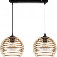 Light11 HOME Houten Hanglamp Zwart/Beige - Modern Design voor Eettafel