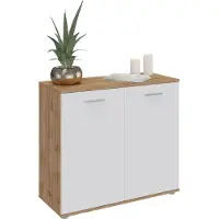 CARO-Möbel Commode CHICAGO Wotan eiken/wit, 2 deuren