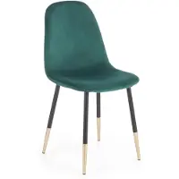 Halmar K379 Serie - Eetkamerstoel - Ciemny Groen - Velvet - Metaal Frame
