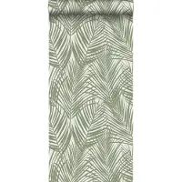 ESTAhome behang palmbladeren vergrijsd olijfgroen - 53 cm x 10.05 m - 139006
