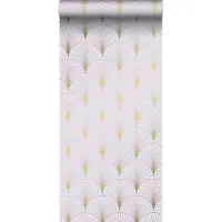 ESTAhome behang art deco motief lila paars en goud - 53 cm x 10.05 m - 139576