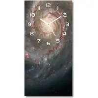 Tulup Wandklok - Mist Glazen Klok Met Print - 30x60 cm - Zwart Wandklok Glas Met Motief - Witte handen - Rechthoekige Klok - Wandklok Glas Decoratie - Gekleurde Glazen Klok
