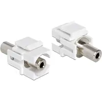 DeLOCK Keystone module 3,5mm Jack (v) - 3,5mm Jack (v) - 3-polig verguld / wit