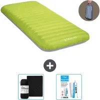 Intex Campingmat - 1-Persoons - 76 x 191 x 17 cm - Groen - Inclusief pomp - Hoeslaken en Reparatieset