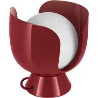 Osram Decor Corolle tafellamp, E14, metaal en glas, stoffen kabel, verwisselbare lampen, retro-stijl, rood