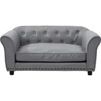 Vente-unique Bank voor huisdieren in kunstleer - H 42 x B 94 x D 65 cm - Grijs - GALIAMA