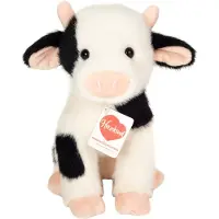 Teddy HERMANN® Hermann Teddy Knuffeldier Koe - zachte pluche stof - premium knuffels - zwart/wit - 25 cm - Boerderijdieren