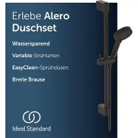 Ideal standard Alero RENO douchecombinatie met stang, waterbesparend – Matzwart