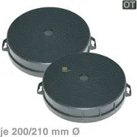 Bosch 2 actieve koolstoffilters, diameter 200/210 mm, rond, voor afzuigkappen van merken , Siemens en Neff, artikelnummer: 353121