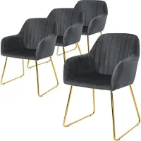 ML-Design Set van 4 eetkamerstoelen Mili velvet | fluweel grijs 57x82x60 cm eetkamerstoelen | NADUVI