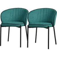 ML-Design Set van 2 eetkamerstoelen met rugleuning & armleuning benzine met metalen poten tot 120 kg
