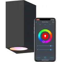 Calex Slimme Up & Down LED Wandlamp – Zwart – Smart Buitenlamp – App bedienbaar – Voor binnen en Buiten