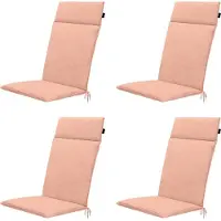 Madison tuinstoelkussen hoge rug napels salmone ca. 120x50 cm set van 4