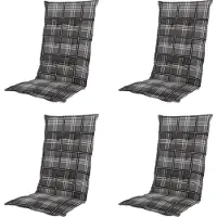 Madison tuinstoelkussen hoge rug patchy grey ca. 123x50 cm set van 4