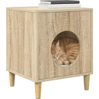 vidaXL Kattenhuis Sonoma 42,5 x 40 x 53 cm Bewerkt hout