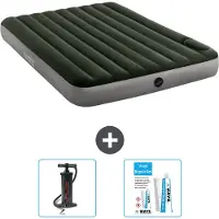 OEM Luchtbed - 2-Persoons - 152 x 203 x 25 cm - Groen - Pomp en Reparatieset