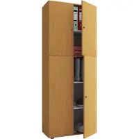 VCM Houten garderobe | Kast met 5 compartimenten en draaideuren | Afmetingen ca. B. 70 x H. 184 x D. 40 cm – Lona