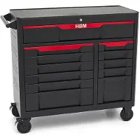 HBM gereedschapswagen 12 laden, 106 cm, zwart