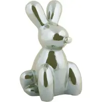 PT Living Decoratie Statue Balloon Bunny Large Ceramic Jungle Green Plated
